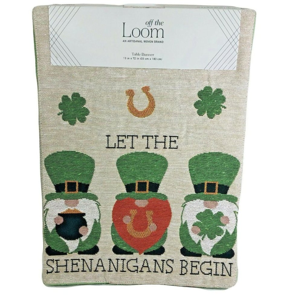 Irish Gnomes Table Runner Leprechaun Shenanigans Decoration St. Patricks Day New